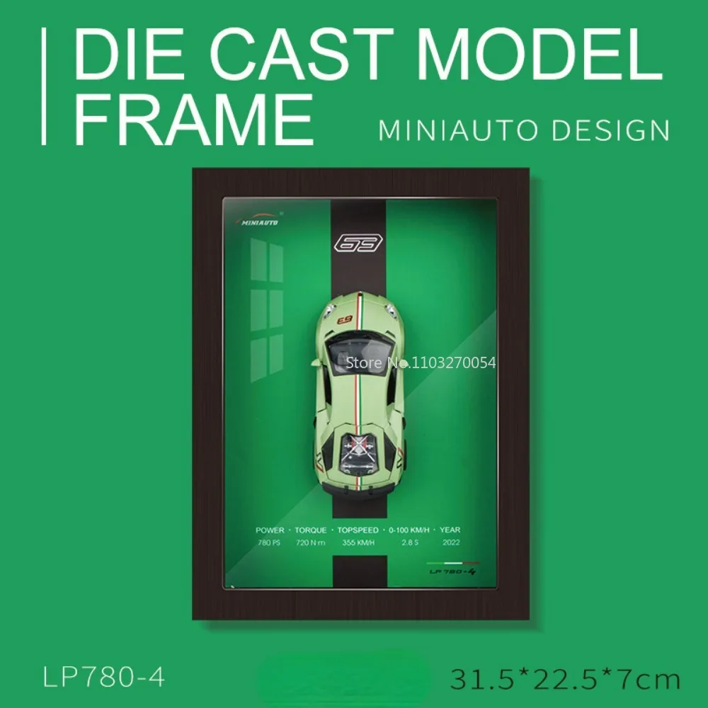 1/32 samochodzik dla dziecka modele 3D obrazy do powieszenia drewniane ramka na zdjęcia rama odporny na kurz Panel akrylowy ozdoby kolekcja prezenty