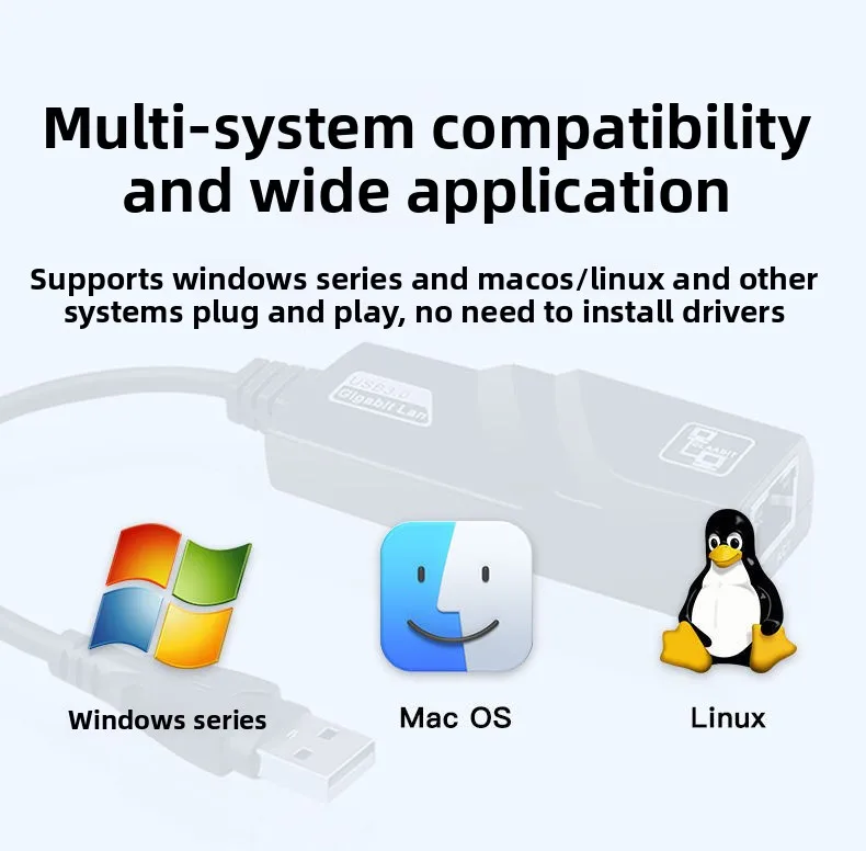 USB/Typ-C-zu-Ethernet-Adapter, Gigabit 1000Mbps Netzwerkkarte, treiberfreier LAN-Konverter für Laptop-PCs – Detail 7