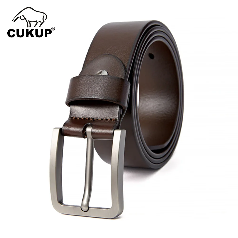 

CUKUP Male Casual Style Jeans Belts Retro Style 3.8cm Wide New Design Men‘s Top Level Quality Cow Genuine Leather Accessories