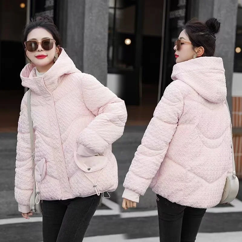 2024 Winter Women Jacket Coats Parkas Female Hooded Cotton-padded Overcoat Thick Warm Windproof Casual Windbreaker