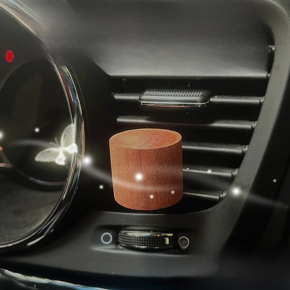 Natural Fragrance Car Essential Oil Diffuser Long-lasting Floral Slowly Volatile Wooden Aroma Diffuser Clip-on