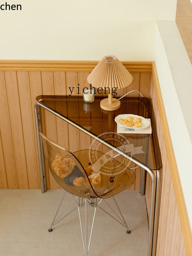 Picture 5: HXL small apartment light luxury simple stainless steel corner table corner desk writing desk