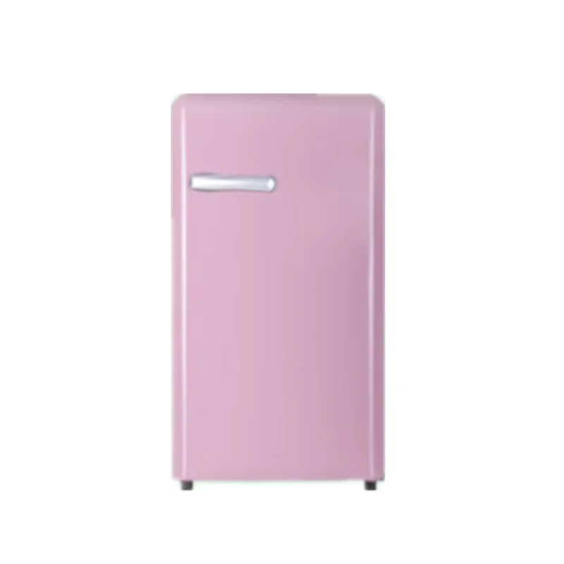 106L Household Retro Refrigerator Portable Manual Defrost