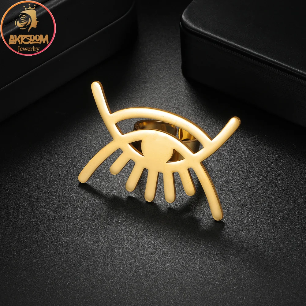 

Akizoom персонализированные кольца с символом африканской культуры из нержавеющей стали, кольца на палец с логотипом для женщин и мужчин, подарок на день рождения