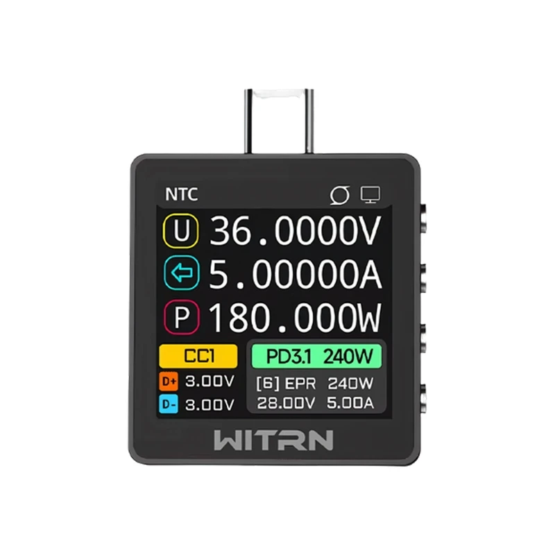 Y5GD USB Type C Voltages Current Tester Featuring 36V 6A Ranges And Support PD3.1 EPR Identification