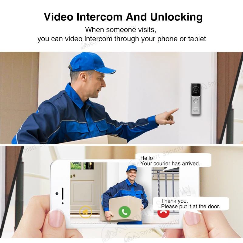 Dahua-Cámara de timbre para exteriores, Mini intercomunicador inalámbrico de vídeo bidireccional, 1080P, HD, WiFi, compatible con tarjeta SD de