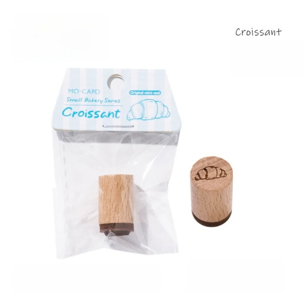 Cute Vintage Coffee Bread Stamp Rubber Bottle Shape Wooden Stamp Scrapbooking Seal Student