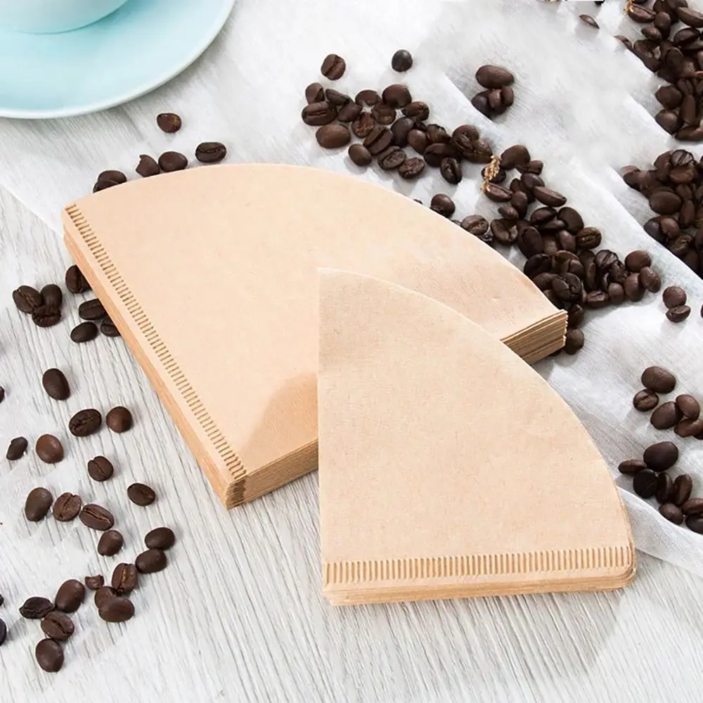 40/100Pcs Filter Paper Hand-brewed Coffee Special Conical Wood Pulp Portable Pull-out Drip Filter Paper Household Cafe Tools