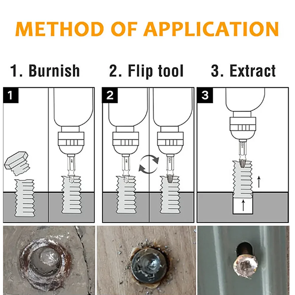 مجموعة مستخرج المسمار التالف HSS مثقاب جردت مزيل مكسور صغير بسهولة إخراج عدة أدوات كهربائية سهلة الهدم #5