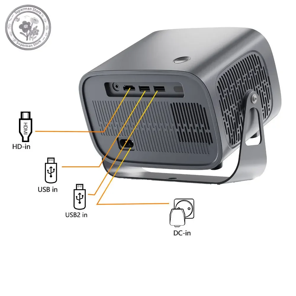 

For Portable Projector Home Small Wall-mounted Dedicated Dormitory Electric Focus Projector 4K Ultra-clear Projector