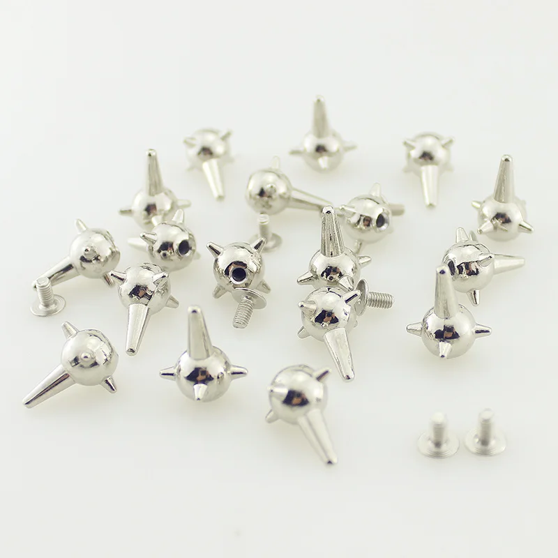 10sets/pack 10*18MM Silver Meteor Hammer Shape Rivets For Leather Alien Studs And Spikes For Clothes DIY Accessories