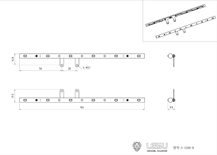 LESU Für 1/14 Tamiya Traktor-LKW Seitenschweller-Dekorationslichter S-1268 Breitenlicht Warnlicht DIY modifiziertes Zubehör – Detail 7