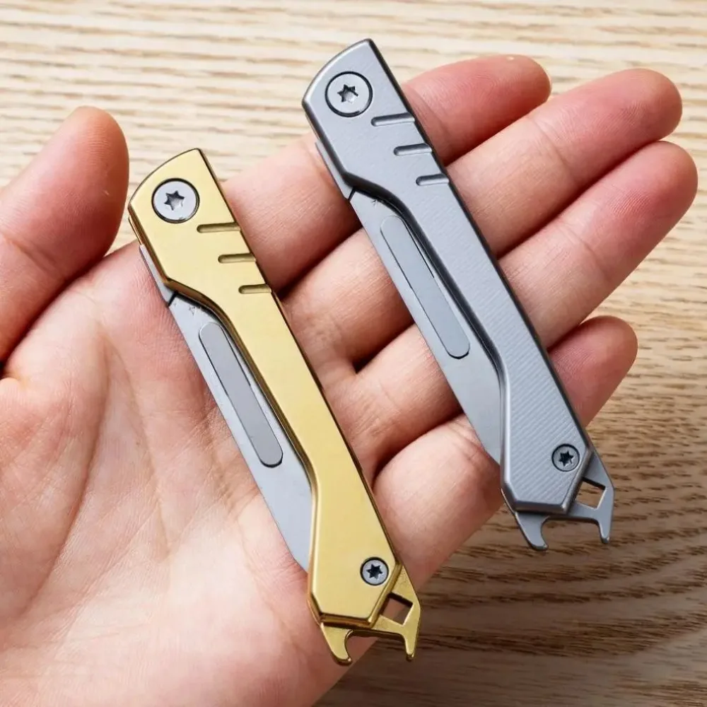 Stainless Steel Scalpel Replaceable Blades Folding Knife Multifunctional Bottle Opener Outdoor Survival Camping EDC Tool