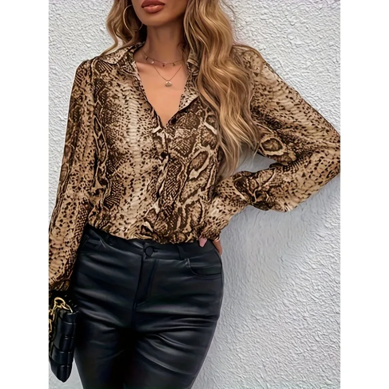 قميص نسائي أنيق بأكمام طويلة قميص أنيق لخريف 2025 بلوزة قميص خريف ربيع اعوج للتنقل قمصان نسائية