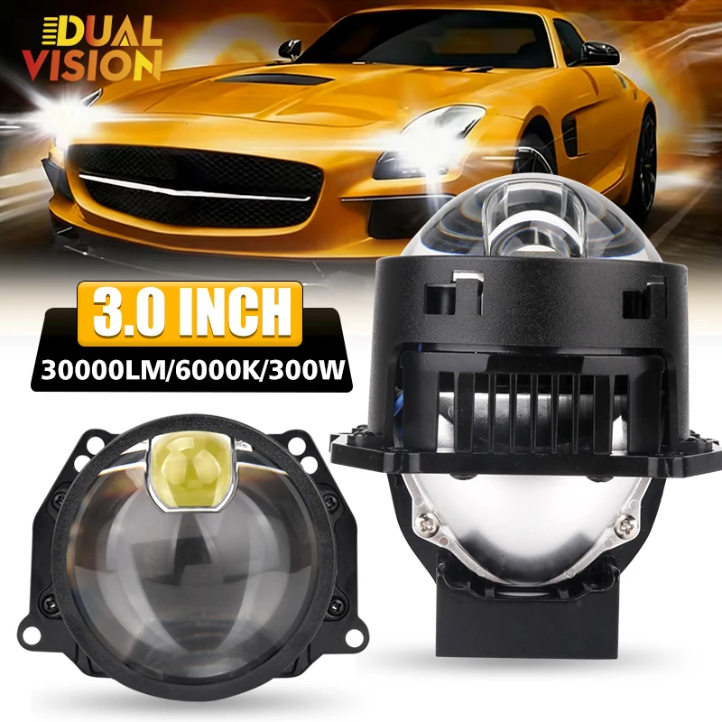 

3 Inch Bi LED Projector Lenses For Headlight Hella 3R G5 6000K Auto Lamp 300W 30000LM Car Light Retrofit Kit Hyperboloid Lens