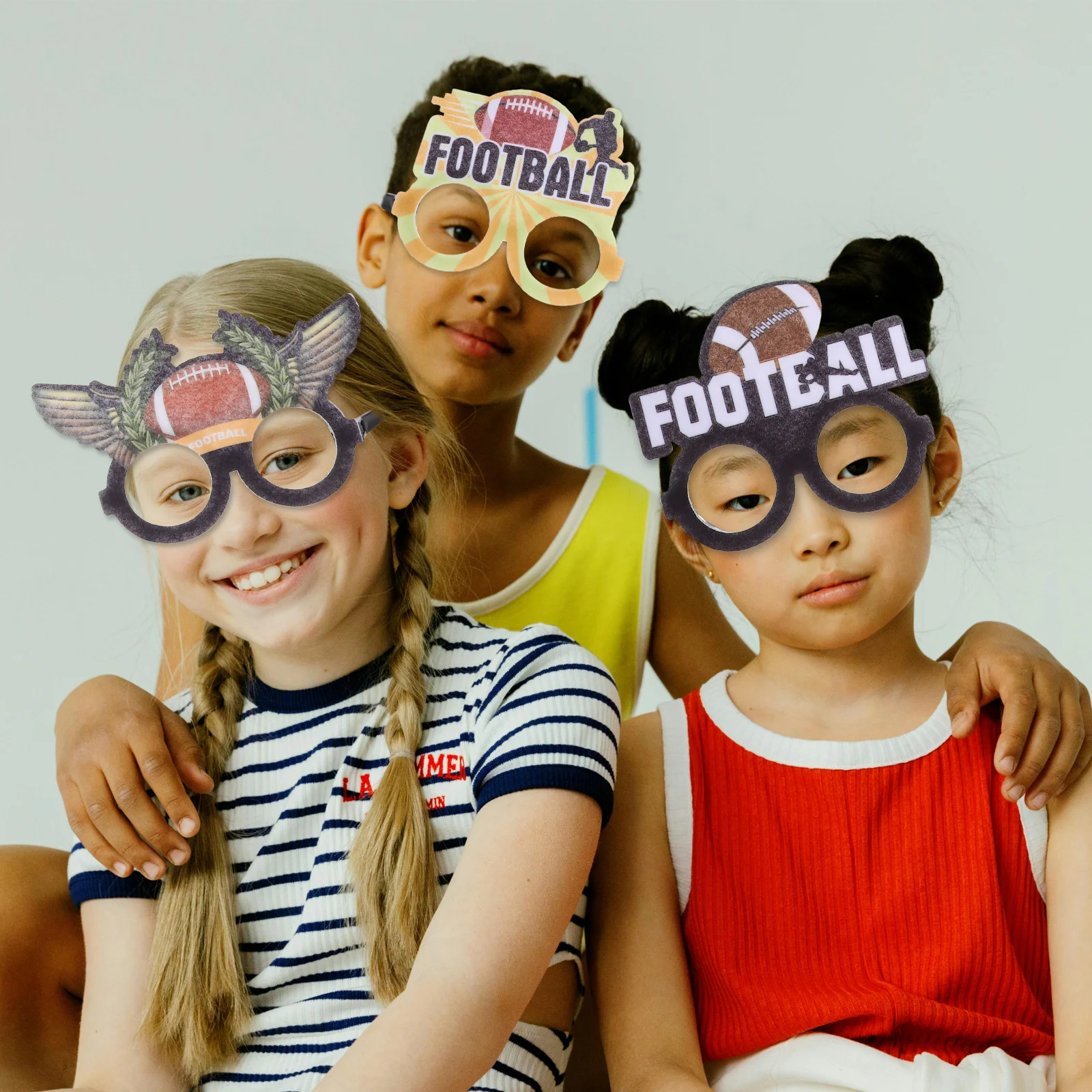 

6pcs Football Eyeglasses Lightweight Portable Sports Style Party Glasses Plastic Costume Accessories Photo Props