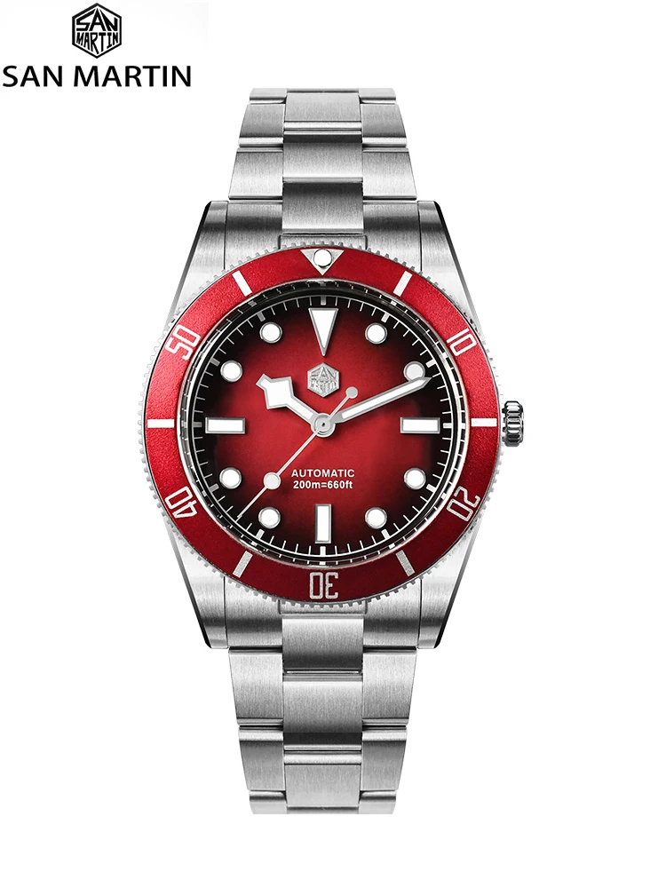 San Martin 37mm BB54 Retro 28800BPH Automatic Mechanical Luxury Sapphire Crystal 20Bar Men Watches SN0138GB