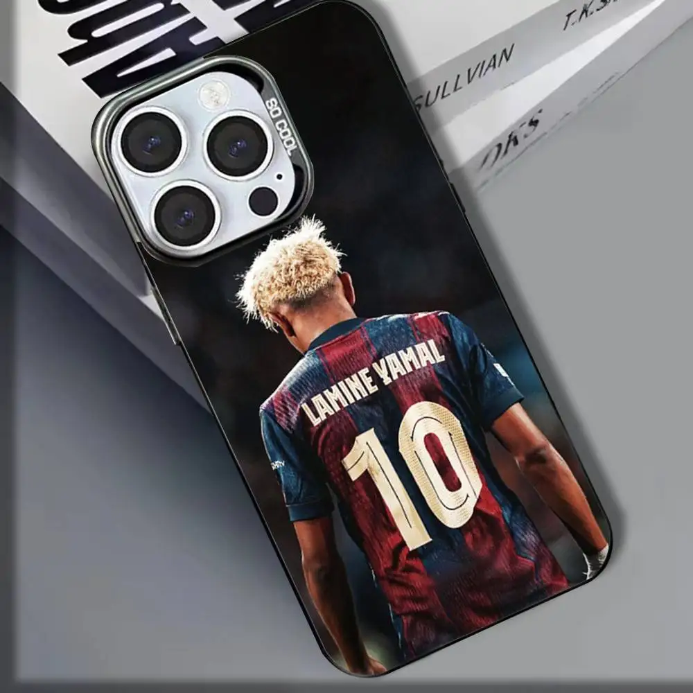 Casing HP L-Lamine Yamals No 10 untuk iPhone 16,15,14,13,12,11,8,7,Pro,Max,Plus,Mini,XS,SE, Anti Benturan, Matte