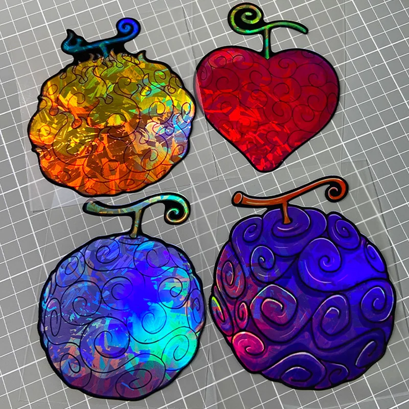 

1 шт. JDM наклейка «Дьявольский фрукт» для мотоцикла, водонепроницаемая голографическая карбоновая виниловая наклейка для топливного бака, окна автомобиля, ноутбука, декор для самостоятельного оформления