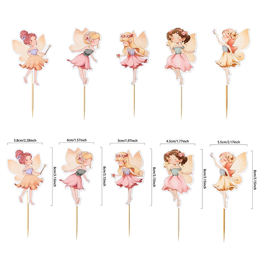 Spring Flower Fairy Mushroom Butterfly Pink Banner Pull Flag Baby Shower  Garland Afternoon Tea Theme Birthday party Decorations