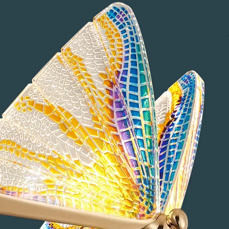 LED Pendant Light Creative Colorful Butterfly Crystal Lamp for Dining Room Kitchen Island Modern Home Decor Staircase Lighting