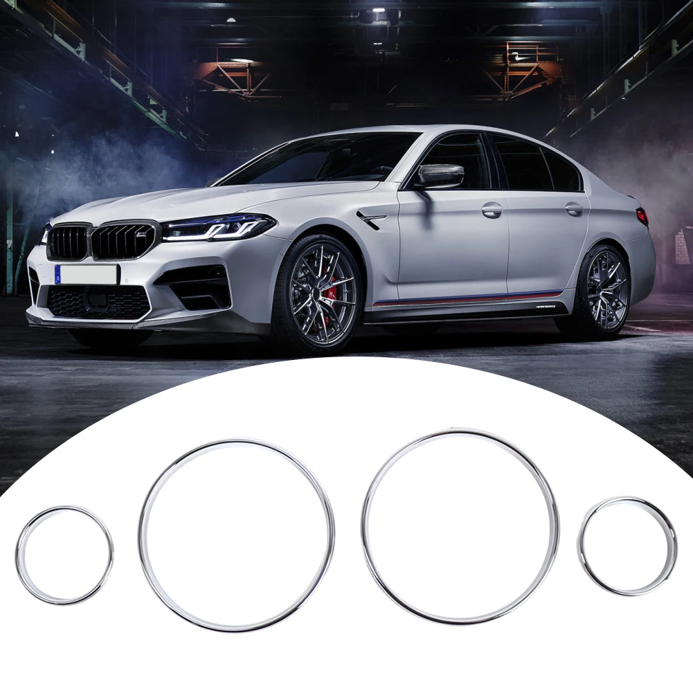 Chrome Dashboard Dial Gauge Rings Bezel Trim Gauge Cluster Dashboard Rings Bezel for BMW 5 Series E39 7 Series E38 X5 E53