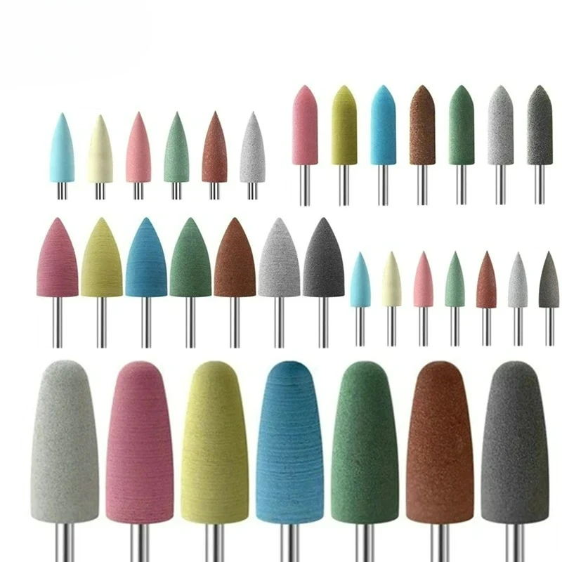 

1 шт., накидная головка, 7 цветов, резиновый и карбид кремния, буфер для ногтей, электрическая маникюрная машина, аксессуары для сверл для ногтей, инструменты для ногтей