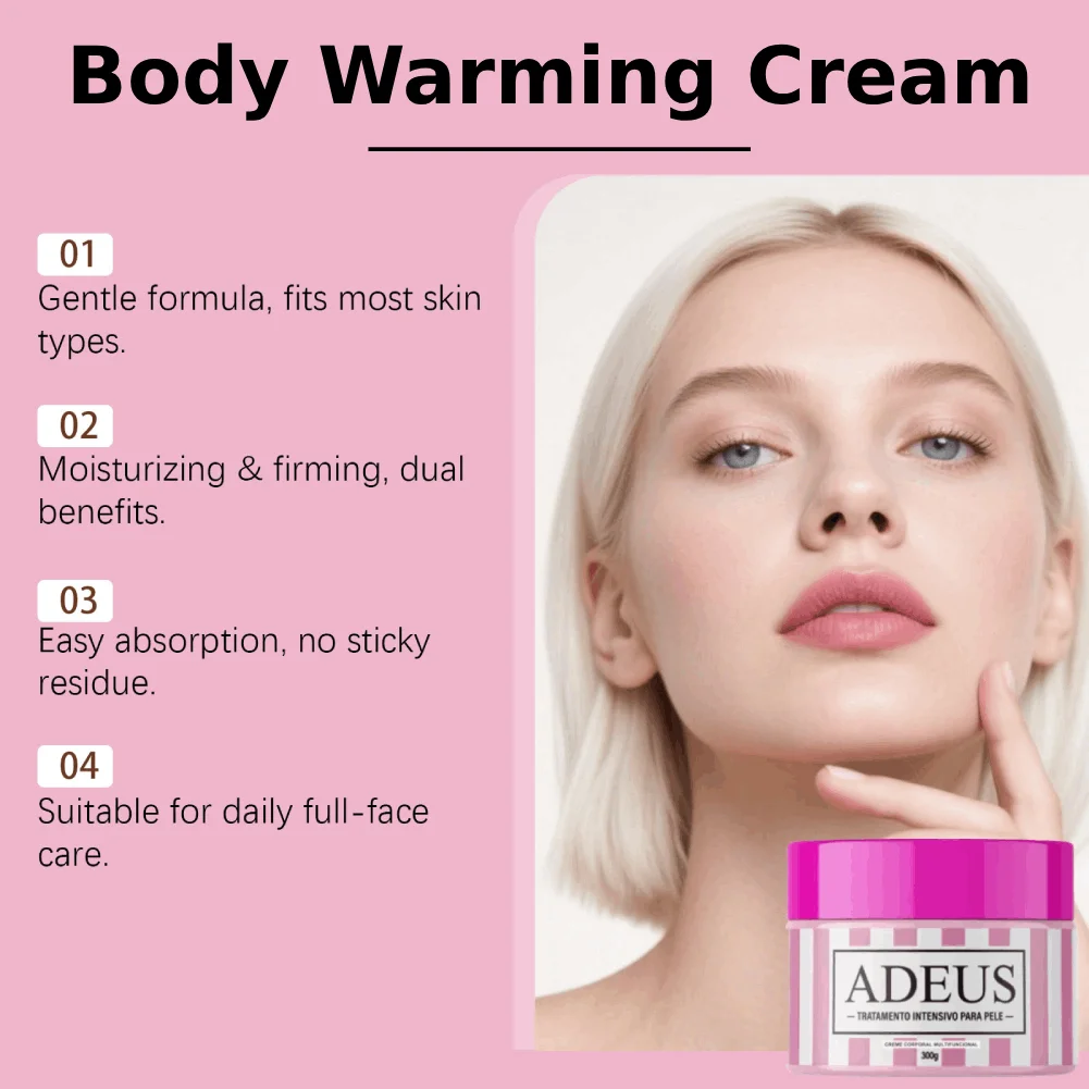 Crema Corporal ADEUS para Calentar el Cuerpo, Aumenta Rápidamente la Temperatura de la Piel, Fragancia Duradera, No Grasosa, Refresca, Mejora la Elasticidad