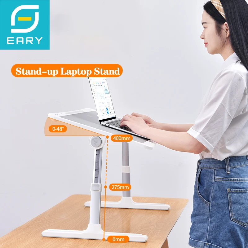 

Eary Height & Angle Adjustable Laptop Stand for Bed Foldable Portable Book Tray Table for Couch Sofa Floor Desk for Adults Kids