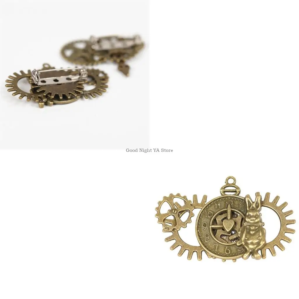 

Antique Brooch with Gears Steampunk Brooch Pin Lapel Clip Party Accessories