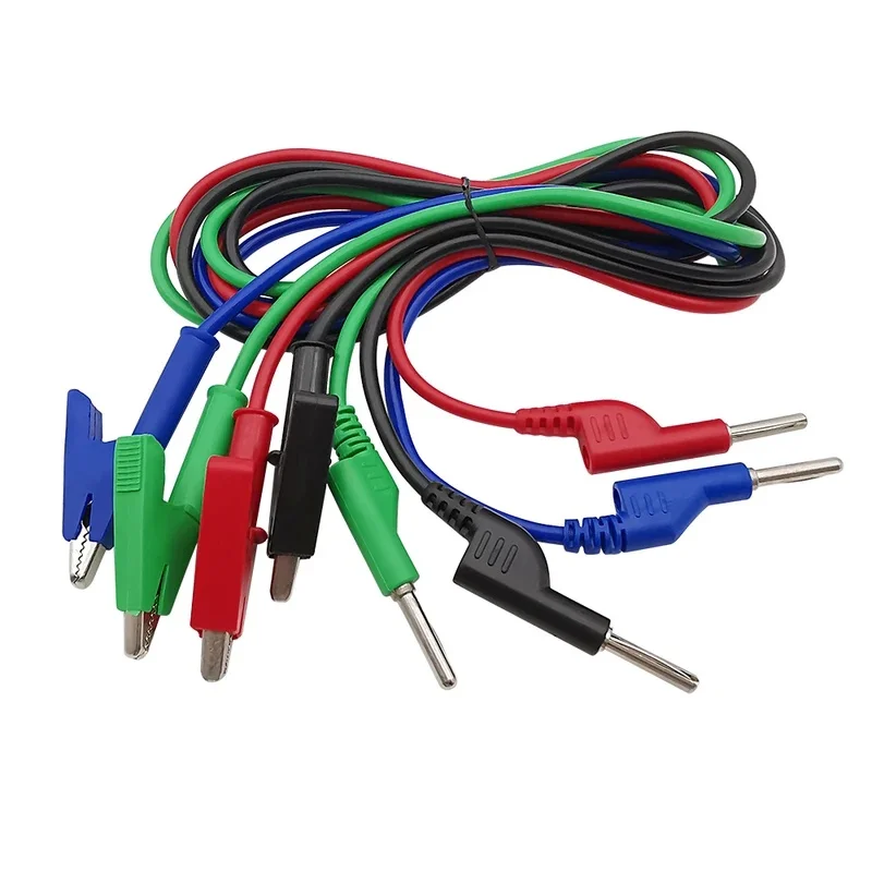 1M 4mm Banana Plug Alligator Clip Crocodile Wire Double End Test Lead 10A Multimeter DIY Connector