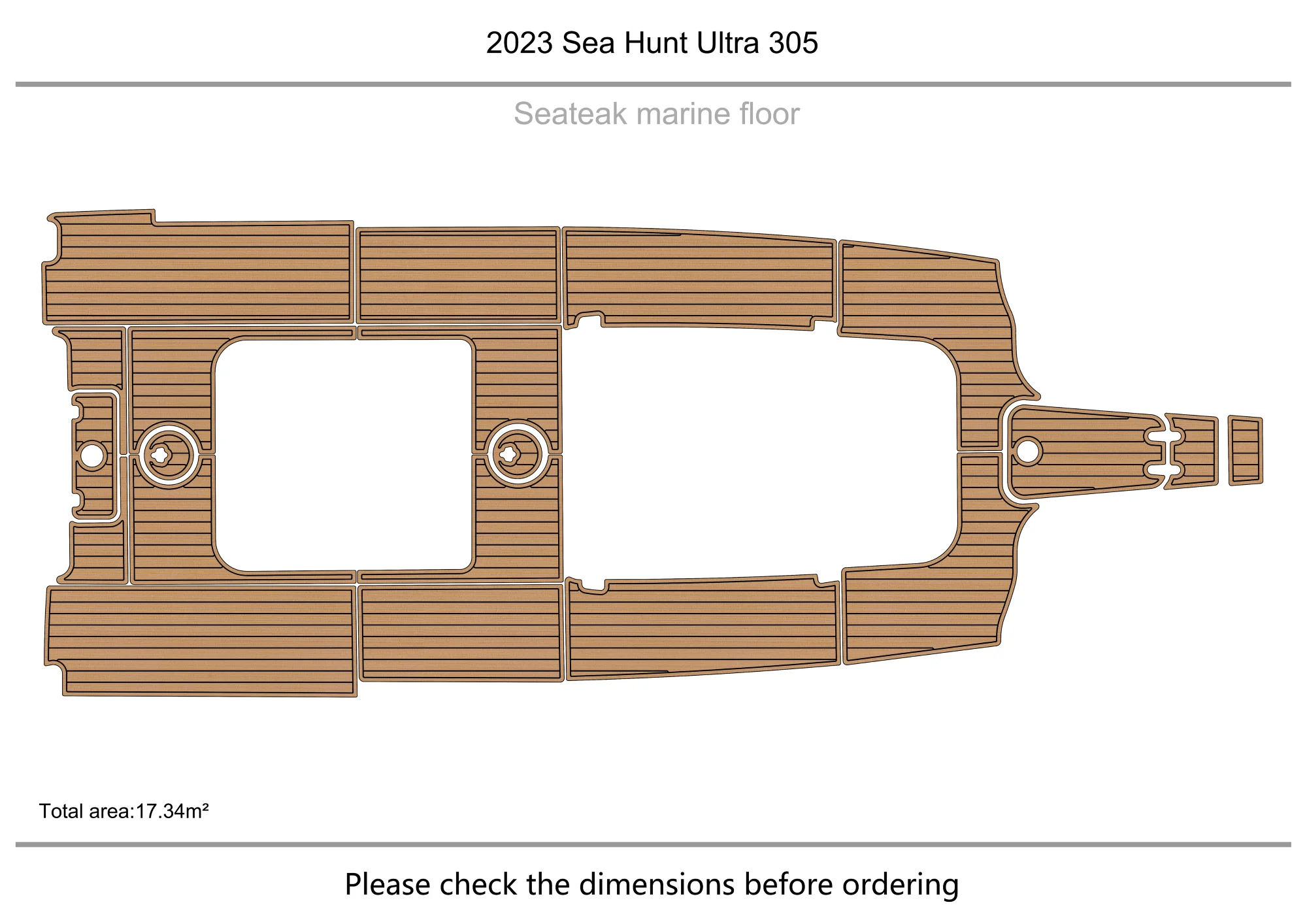 

2023 Sea Hunt Ultra 305 Cockpit swimming platform 1/4" 6mm EVA fAUX carpet Water Ski Yacht Fishing Boat Non-slip mat floor