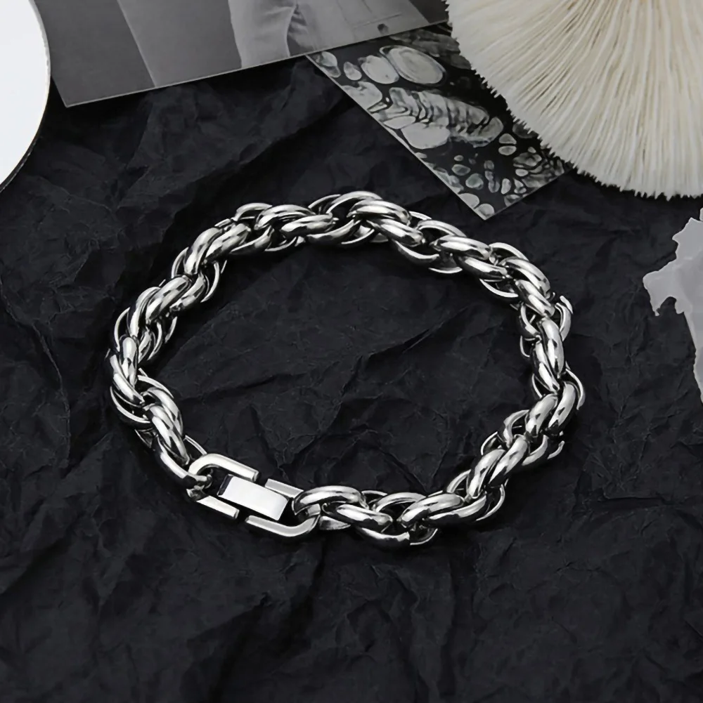 men charm bracelet  Chain Bracelets for Men Women Unisex Simple Charm Bracelet Wedding Party Gift
