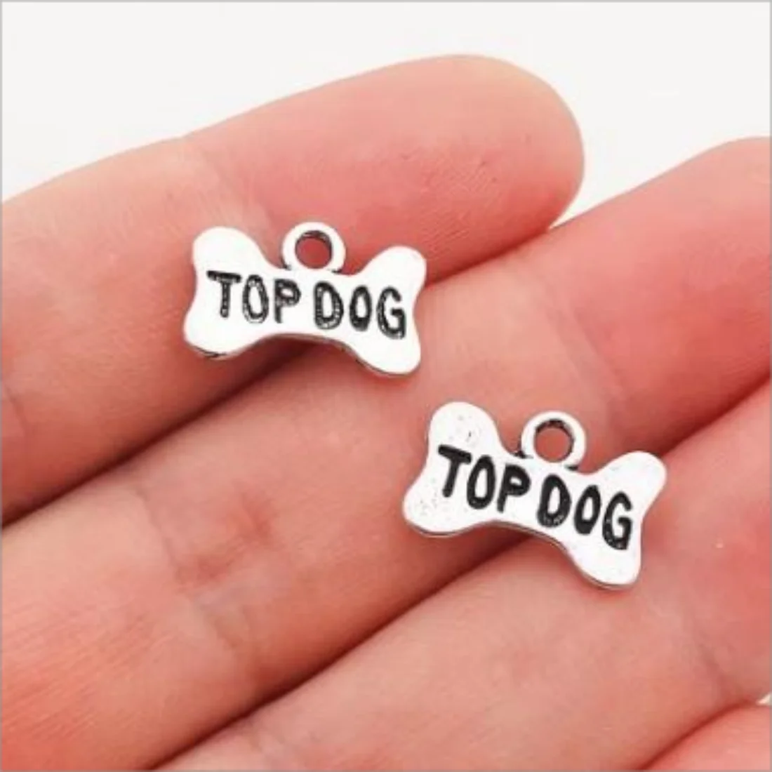 20Pcs 10x16mm Top Dog Bone Nameplate Charms Vintage Tibetan Silver color,For Jewelry Making DIY Jewelry Findings,Designer Charms