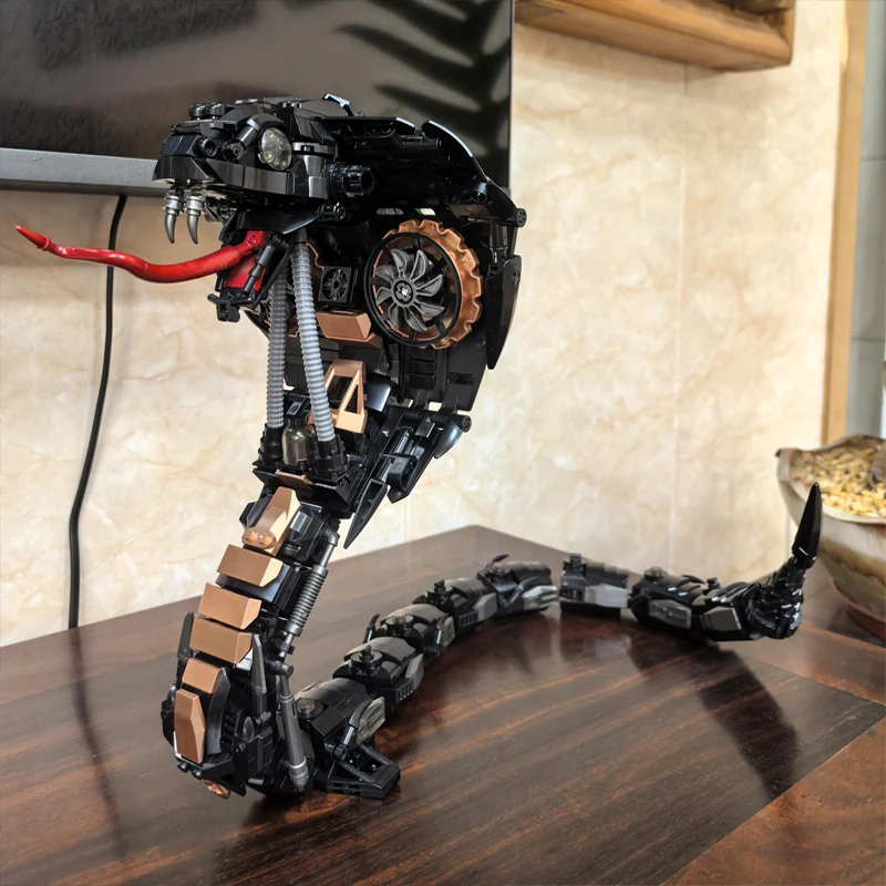 

1036 шт. MOC технические механические строительные блоки из кобры, модель змеиных кирпичей, игрушки для сборки детей, подарочный набор на день рождения