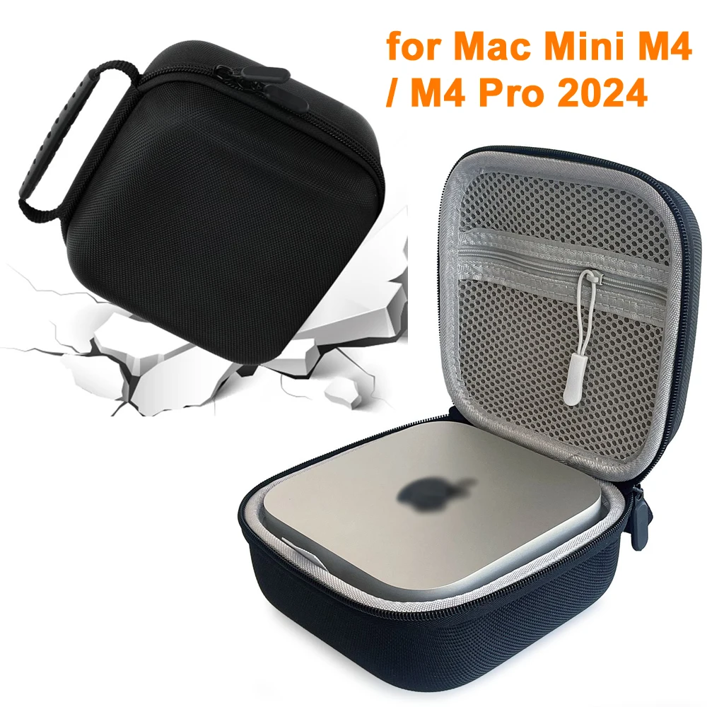 حقيبة حمل EVA متوافقة مع Apple 2024 Mac Mini M4 حقيبة تخزين واقية للسفر لجهاز Mac Mini M4/M4 Pro