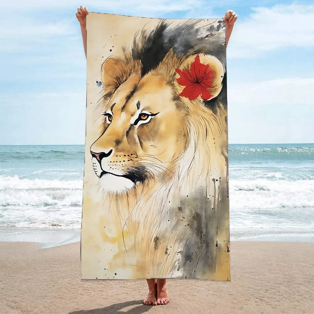 

Cool Graffiti Lion Large beach towel,microfiber towel,sauna,spa,surf,swim,gym sports, wholesale, holiday gift,drop shipping