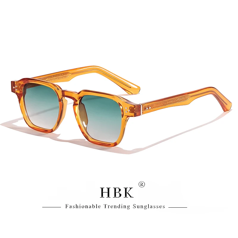 HBK Neue Modische Sonnenbrille für Herren Vintage Quadratische Farbverlauf-Sonnenbrille für Outdoor-Sport Party Urlaub Reisen Autofahren