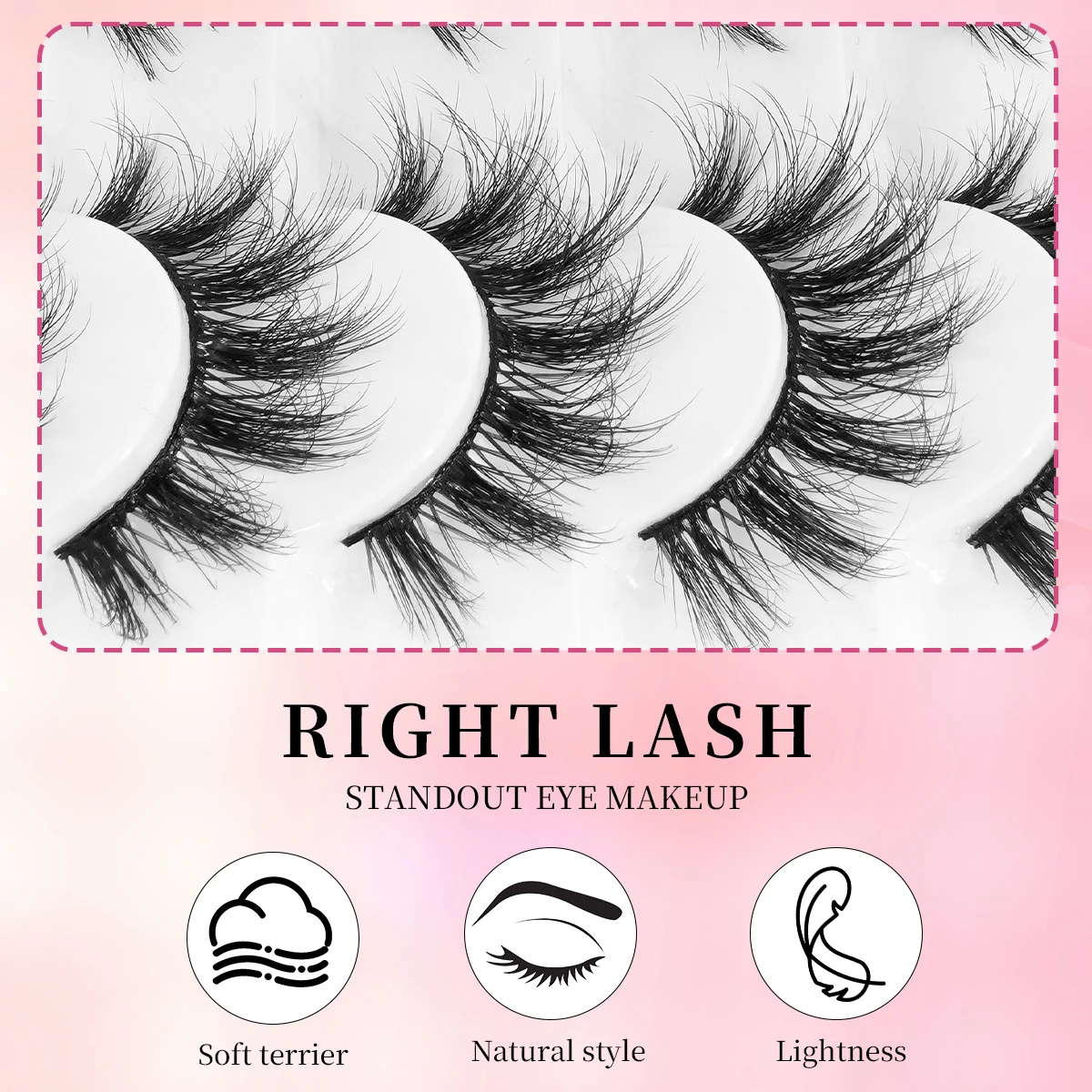Magefy 8 pares naturais completos cílios postiços 3d cílios olho de gato extensão de cílios falsos para ampliar os olhos acessórios de beleza