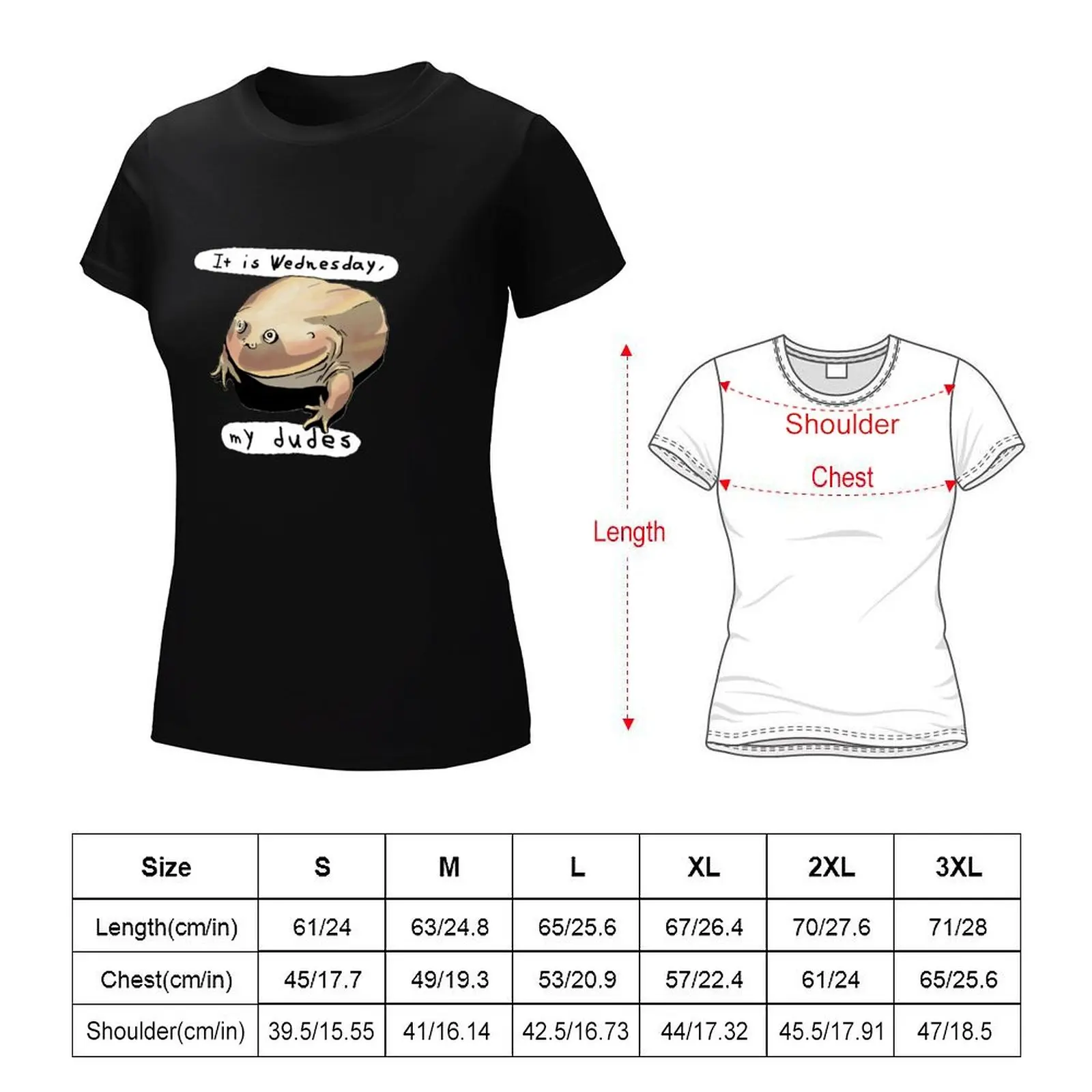 Wednesday Frog T-shirt summer top summer clothes funny tight shirts for Women