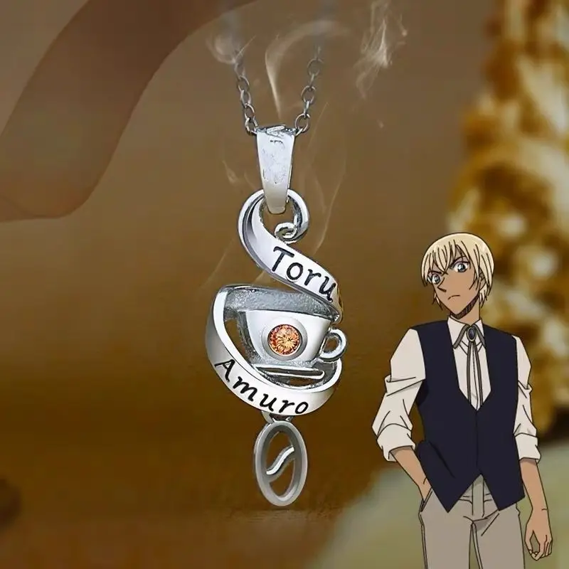 Detective Conan Amuro Tooru colgante de vida de múltiples caras, collar de marca de Anime con diseño de nicho, joyería Simple de estilo Ins, nuevo