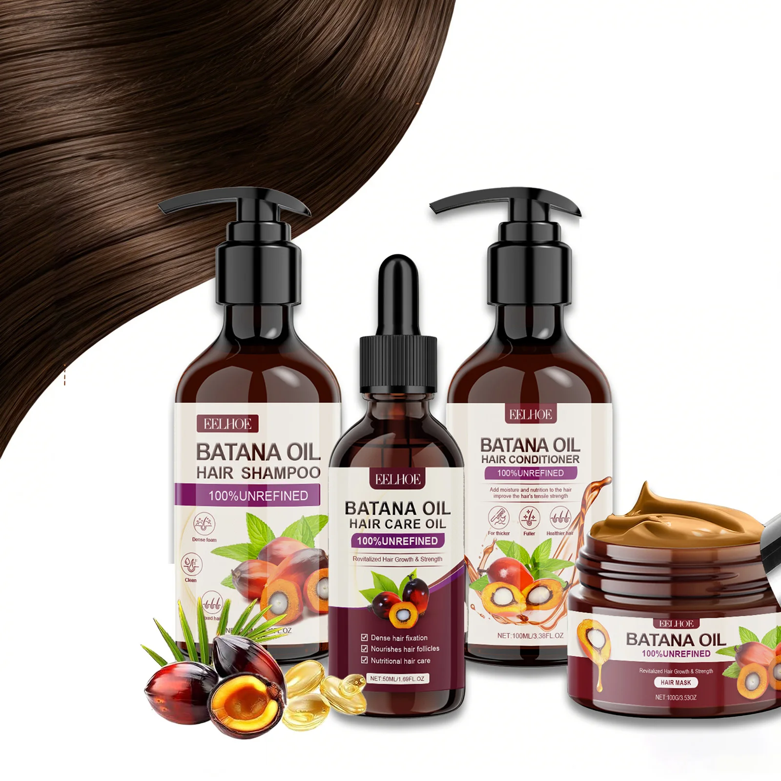 

Batana Набор для роста волос Шампунь и кондиционер с нерафинированным маслом и маской для ухода за выпадениями волос Набор для ухода за истонченными волосами и всех типов волос