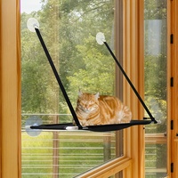 Window Cat Hammock - Breathable Polyester Perch, Space-Saving Mounted Shelf for Large Cats Up To 25lbs, 3-Min Tool-Free Assembly