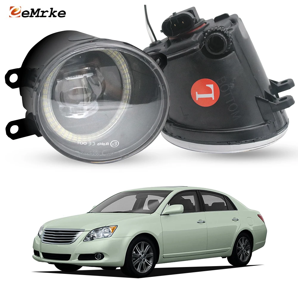 

Светодиодные противотуманные фары дальнего света для Toyota Avalon III GSX30 Facelift 2008 2009 2010, автомобильные PTF с Angel Eye DRL + линза слева и справа