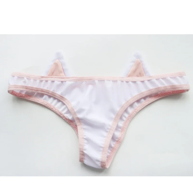 Amine Cat Girl Mini Bikini Set Halter Bandage Backless Lingerie Bow Costume Cosplay Simpatico costume da bagno giapponese Gioco di ruolo Intimo