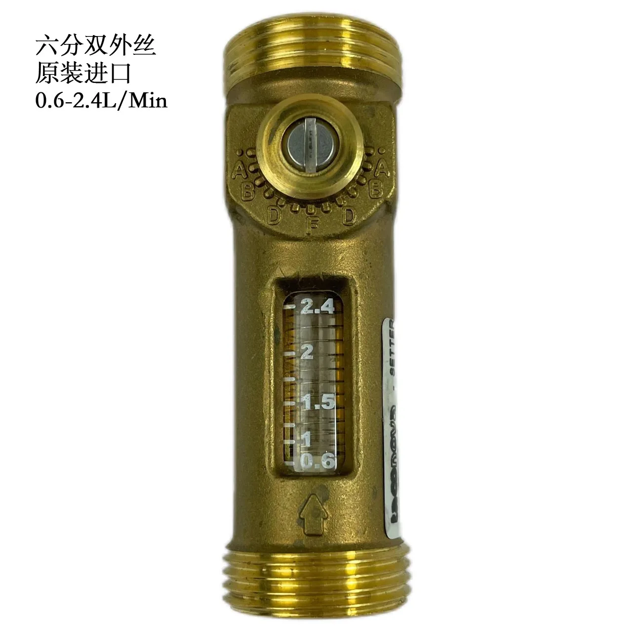 

USC-MS43TB 0.6-2.4L/min Direct Reading Flow Meter (Flowmeter) Brass G3/4" Male and G3/4" Male Spring mechanical float meter