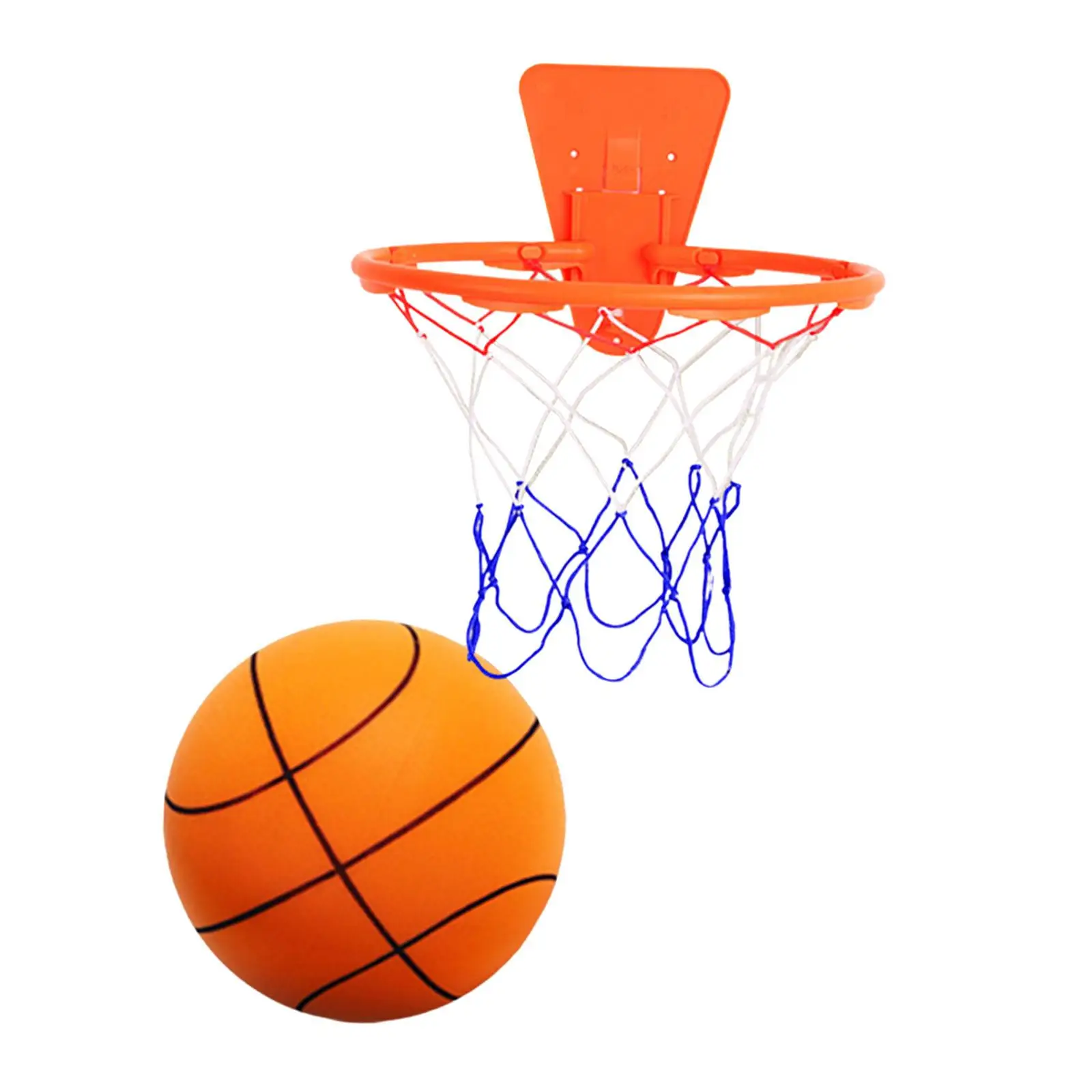 Fluisterende basketbalset met hoepel Geruisloze trainingsbal Rustig binnenspel Kinderen Volwassenen Dribble Practice Mini-basketbalspel