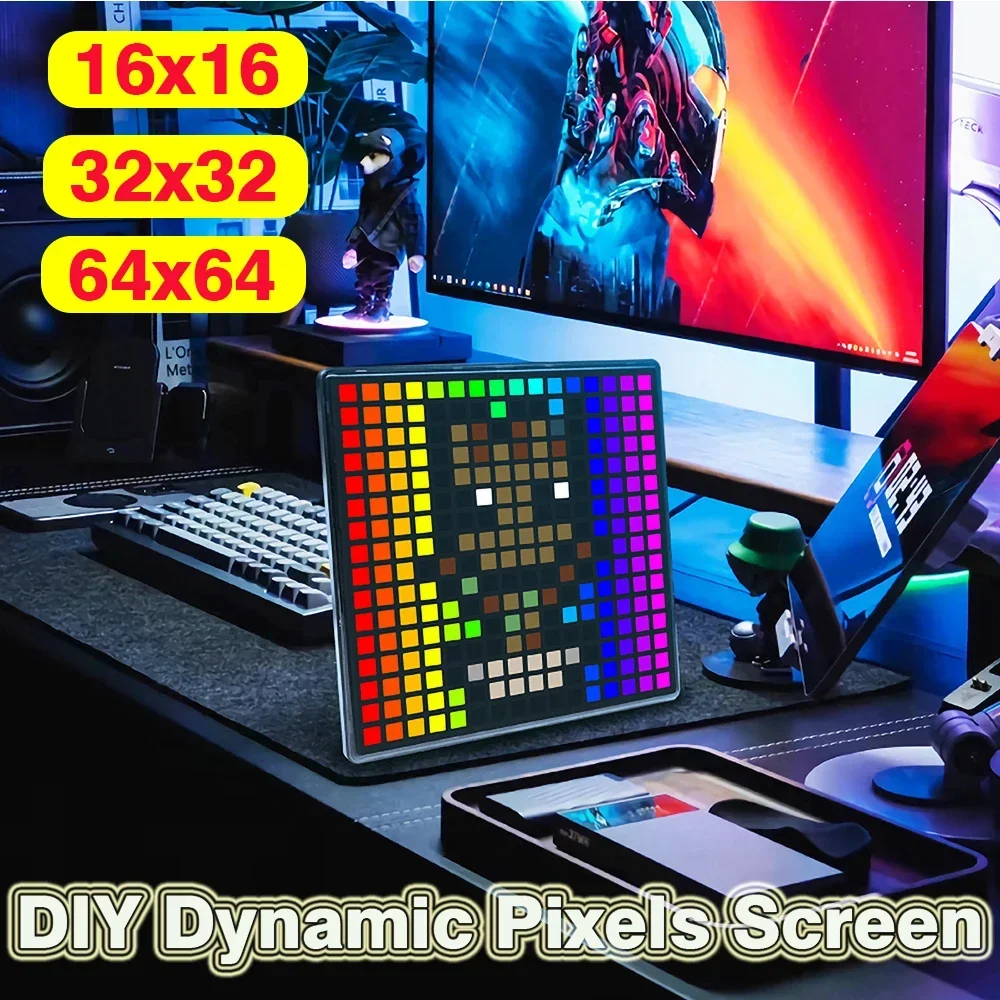 APP RGB Digital Lamp Panel Smart LED Pixel Matrix Display 64x64 DIY Animation Cartoon Gaming Anime Custom for Room Decor 32x32