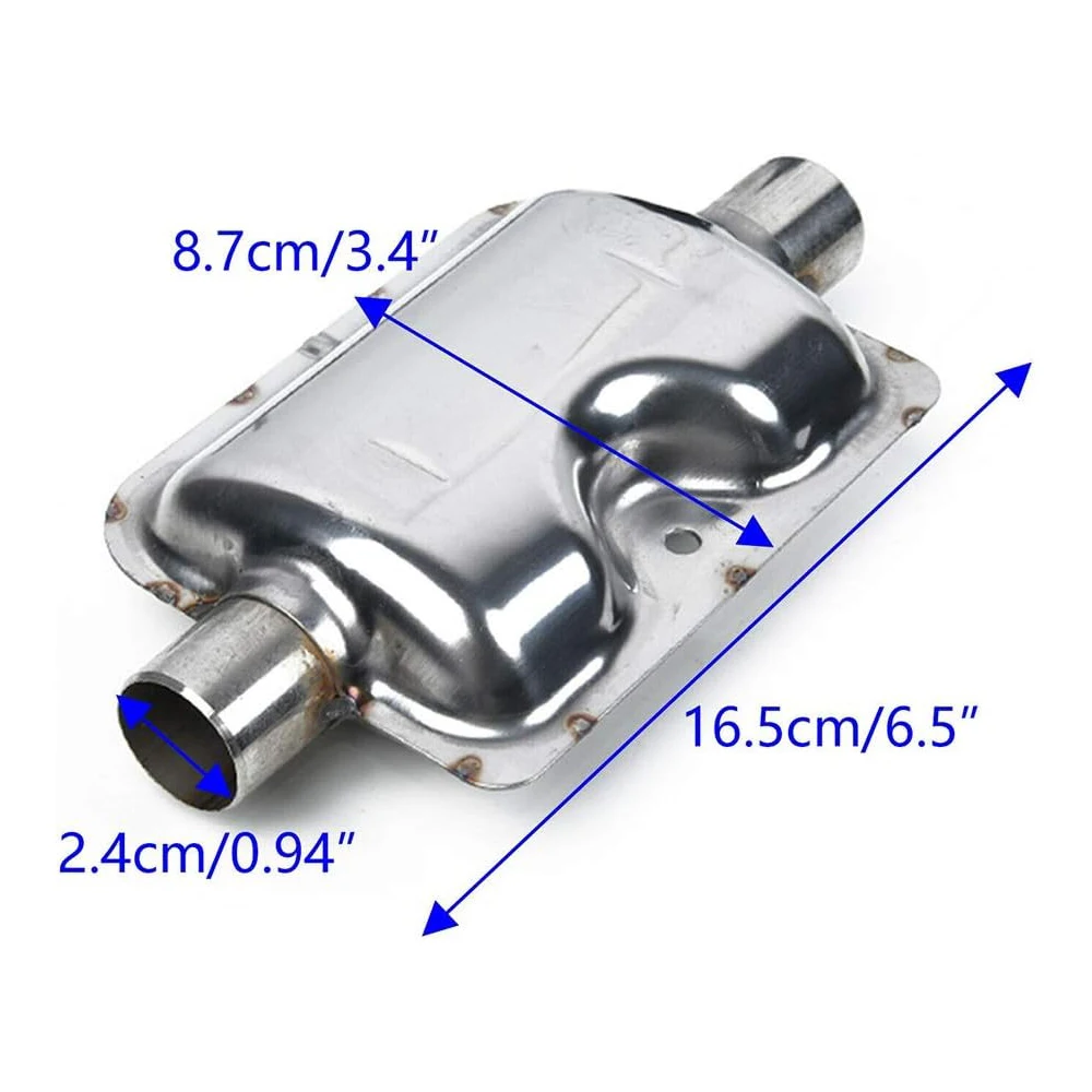 Tubo de escape de estacionamento, Air Diesel Heater, Silver Silencer, 24mm, 25mm, Conjunto de filtros para aquecedor Webasto Eberspacher