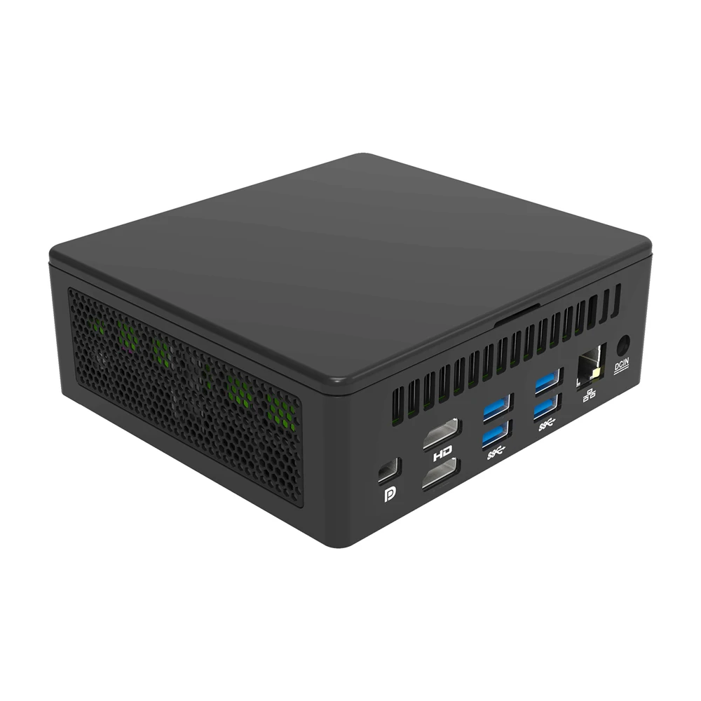 HUNSN Mini PC Windows 11/Linux Ubuntu,Intel 12 Cores I7 1260P,BA04f,Desktop Computer,Type-C,Mini DP,2HD,4Display Support, TPM2.0